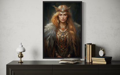 Freya Norse Goddess Framed Canvas Wall Art