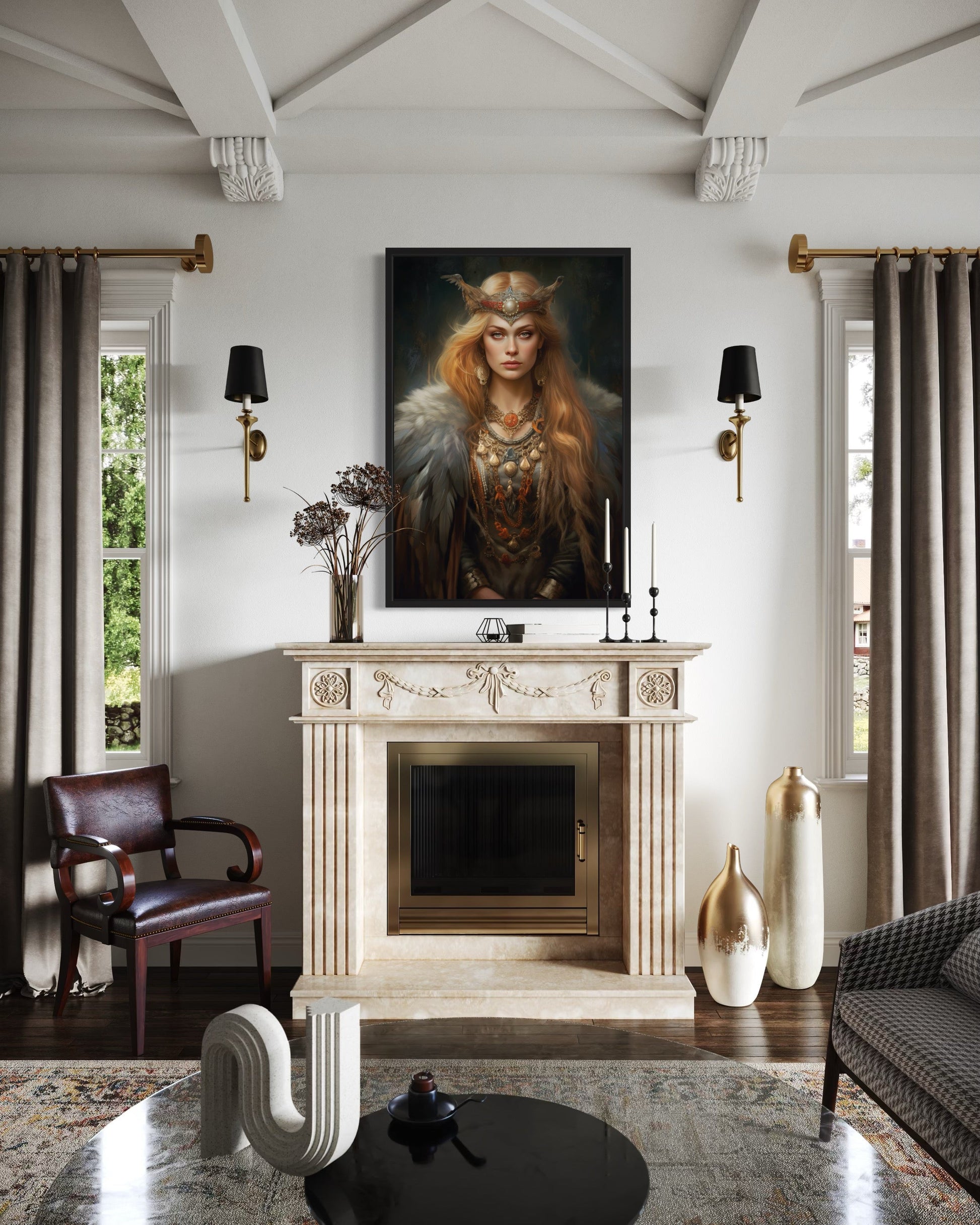 Freya Norse Goddess Framed Canvas Wall Art