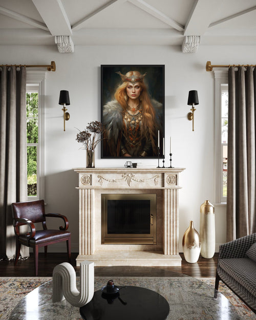 Freya Norse Goddess Framed Canvas Wall Art