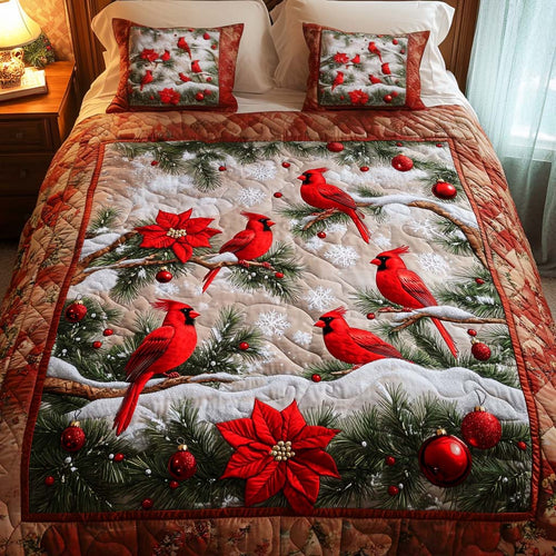 Frosted Harmony 3-Piece Quilted Bedding Set - Single (59" x 70")