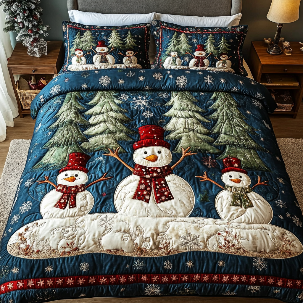 Single (59'' x 70'') /Frosted Joy 3-Piece Quilted Bedding Set