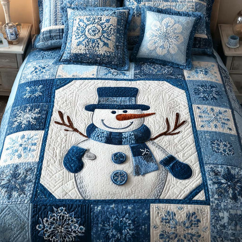 Frosted Patchwork 3-Piece Quilted Bedding Set - Single (59" x 70")