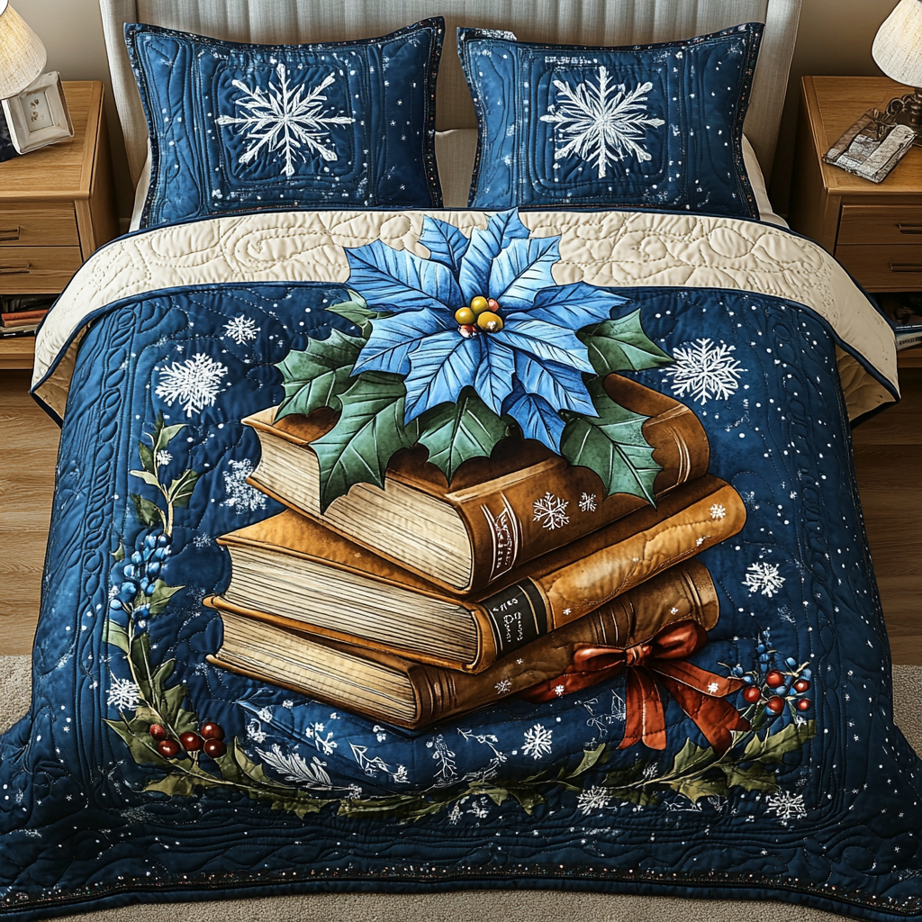 Frosted Reading Tales 3-Piece Quilted Bedding Set - Single (59" x 70")