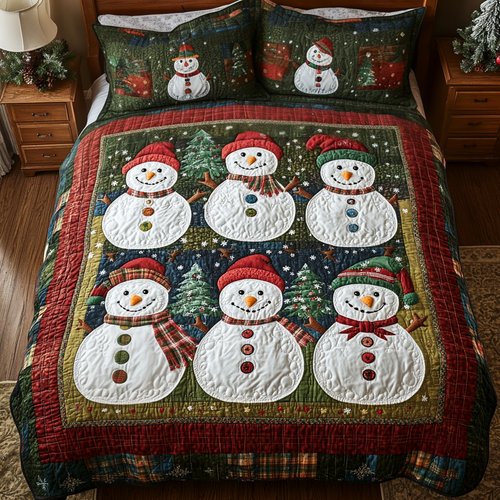 Frosty Gathering 3-Piece Quilted Bedding Set - Single (59" x 70")