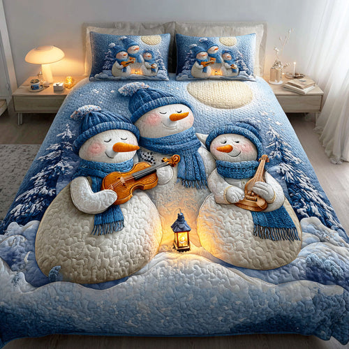 Frosty Winter Joy 3-Piece Quilted Bedding Set - Single (59" x 70")