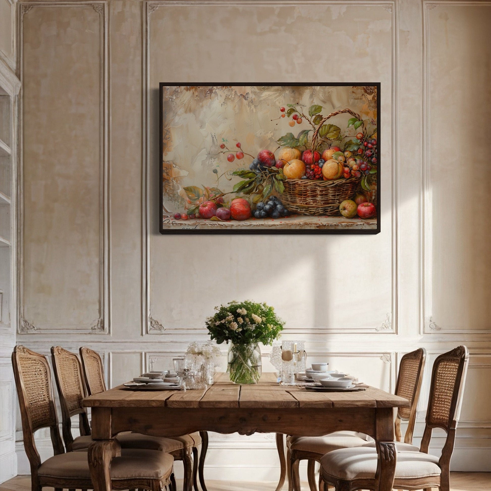 Fruit Basket Rustic Farmhouse Kitchen Or Dining Room Wall Art
