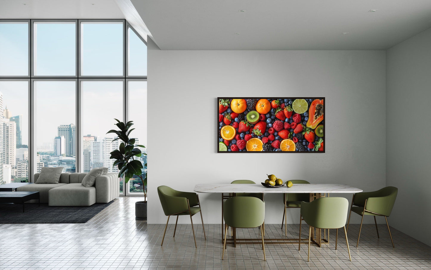 Fruit Photography Wall Art - Modern Dining Room Canvas With Vibrant Kitchen Decor