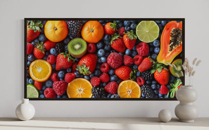 Fruit Photography Wall Art - Modern Dining Room Canvas With Vibrant Kitchen Decor