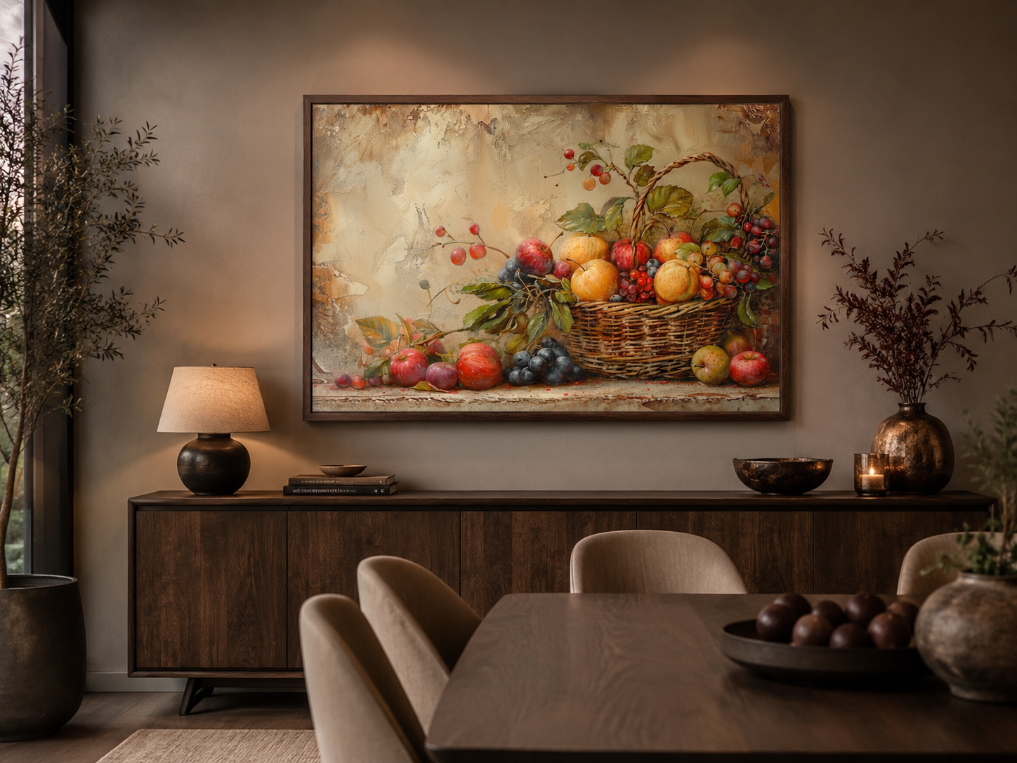 Fruit Basket Rustic Farmhouse Kitchen Or Dining Room Wall Art