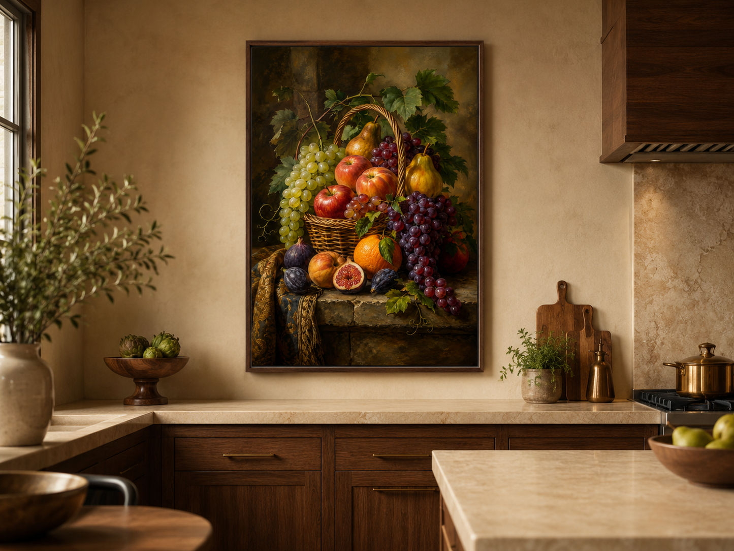 Fruit Basket Painting Modern Kitchen Or Dining Room Wall Art
