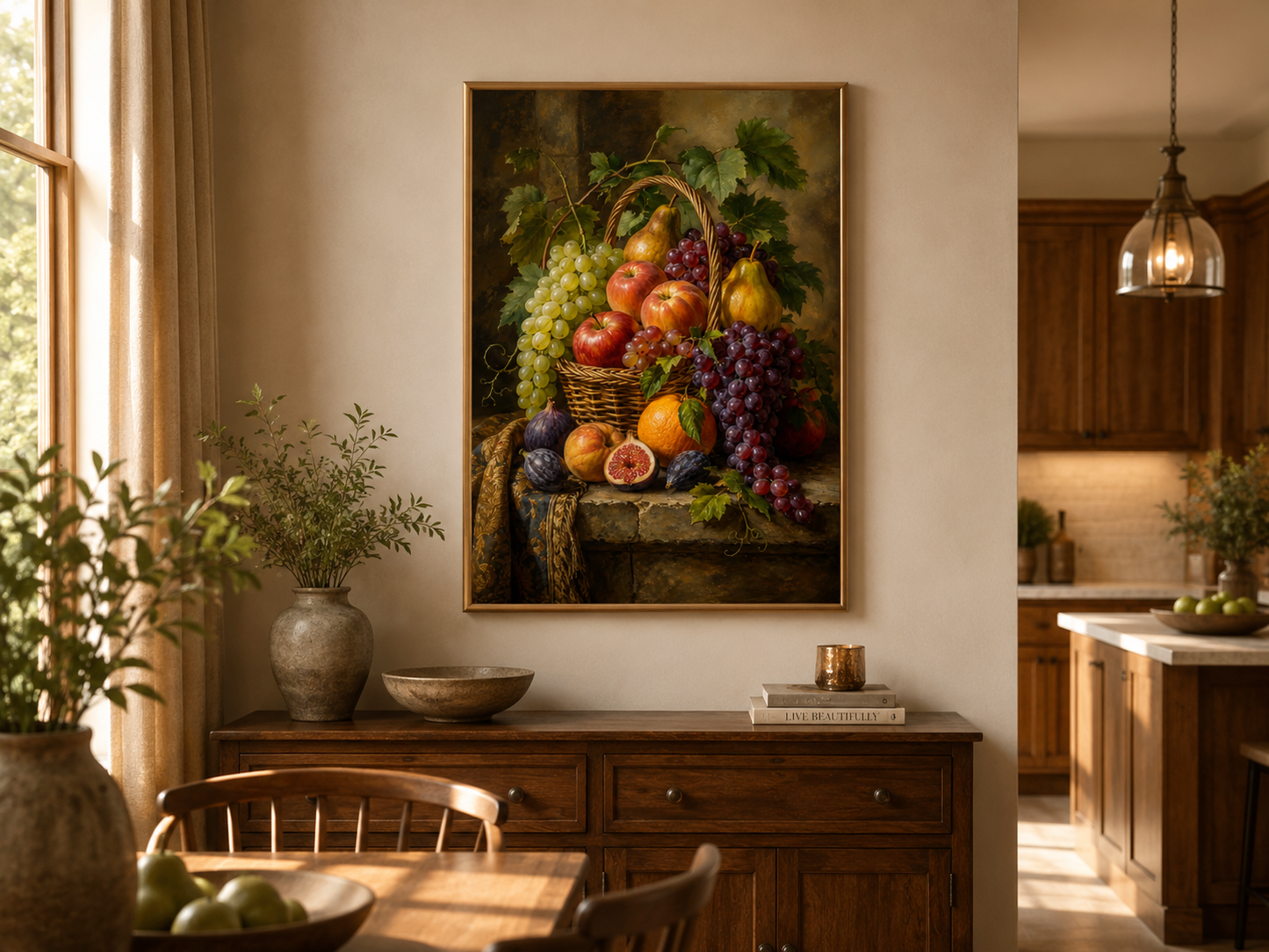 Fruit Basket Painting Modern Kitchen Or Dining Room Wall Art