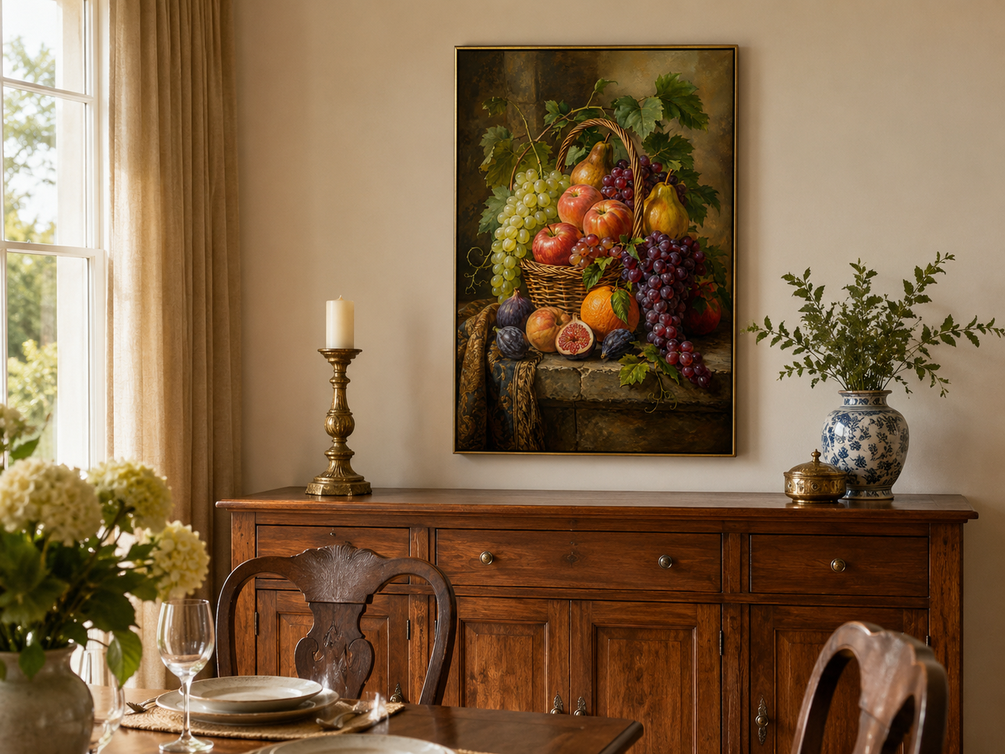Fruit Basket Painting Modern Kitchen Or Dining Room Wall Art