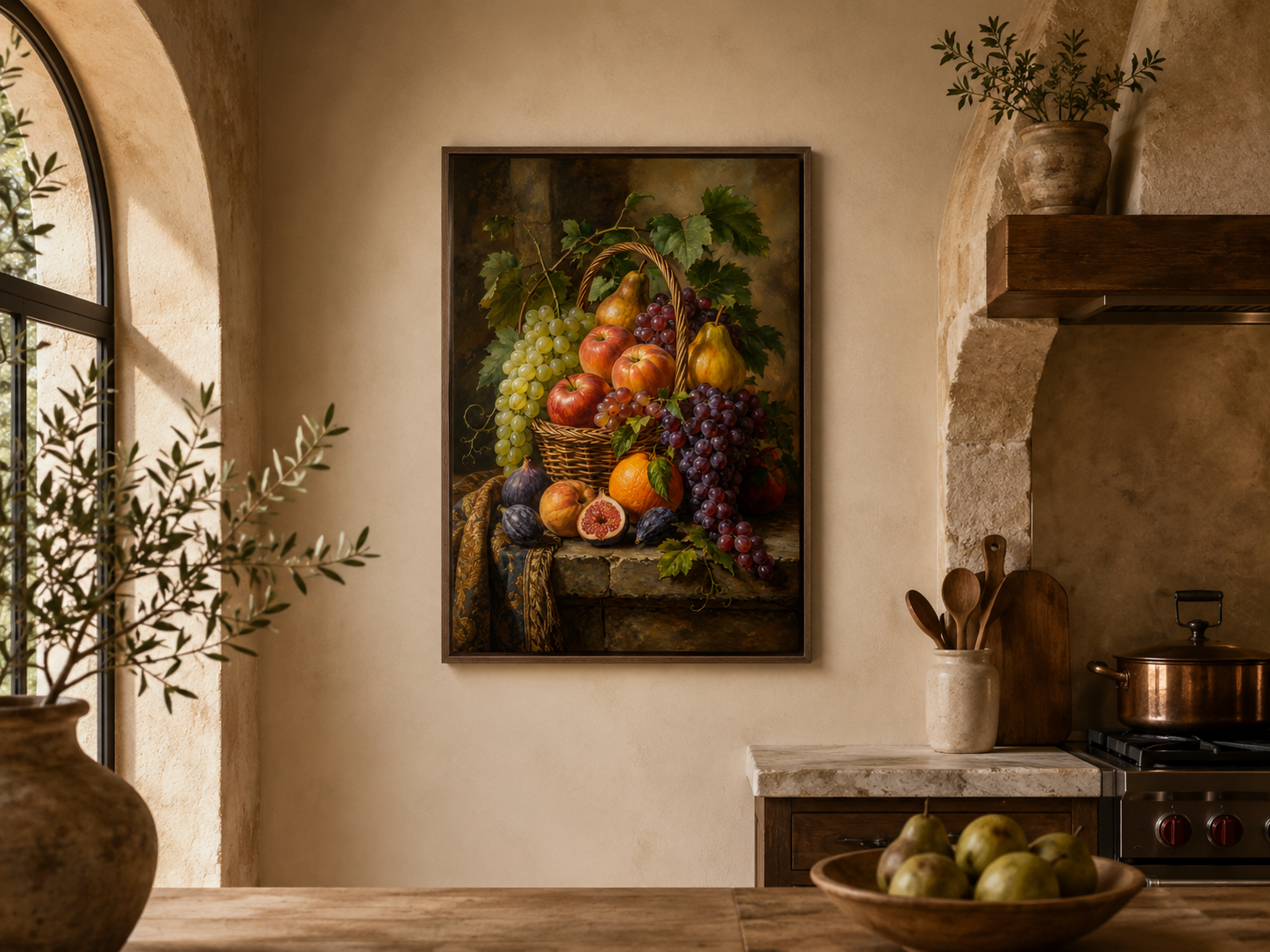 Fruit Basket Painting Modern Kitchen Or Dining Room Wall Art