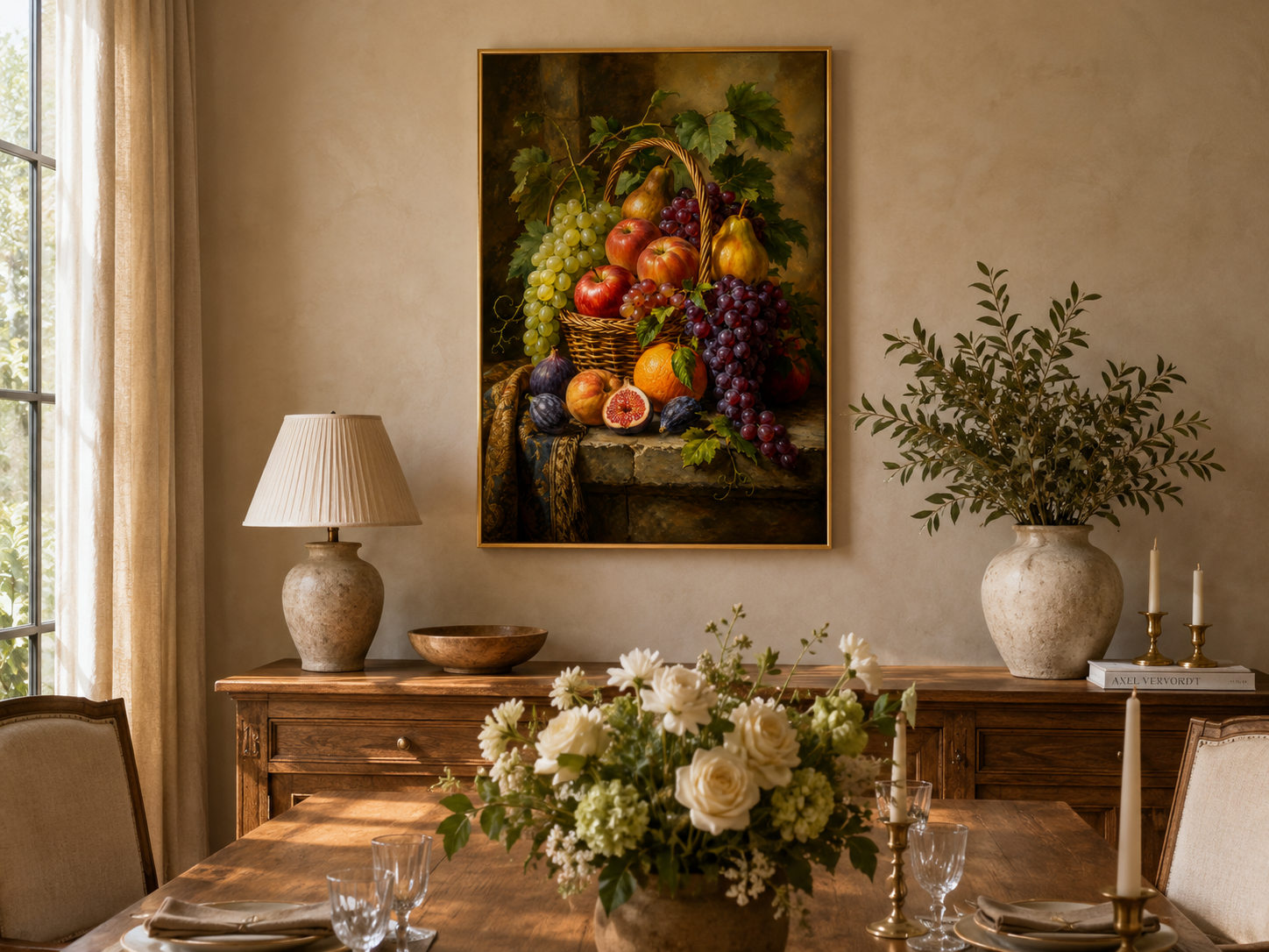 Fruit Basket Painting Modern Kitchen Or Dining Room Wall Art