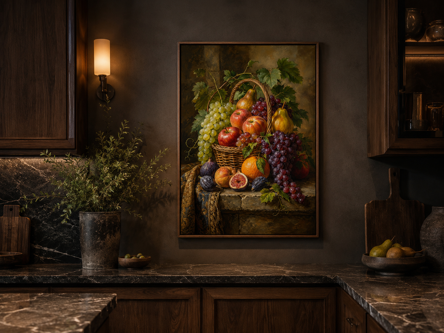 Fruit Basket Painting Modern Kitchen Or Dining Room Wall Art
