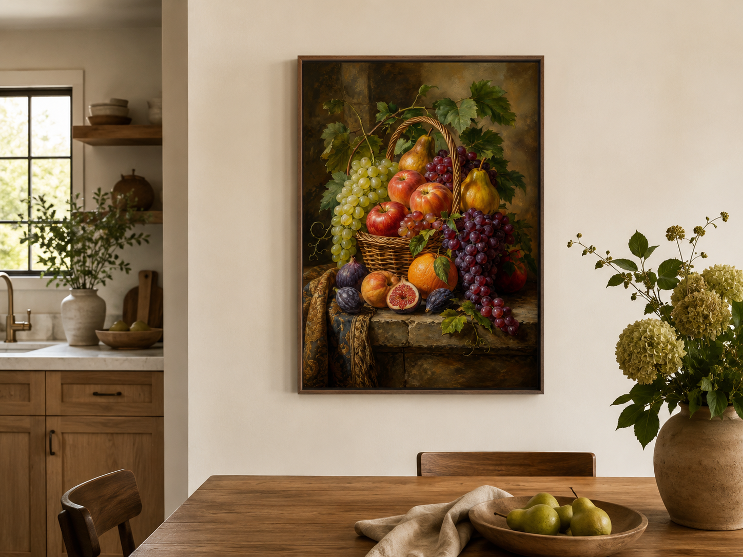 Fruit Basket Painting Modern Kitchen Or Dining Room Wall Art