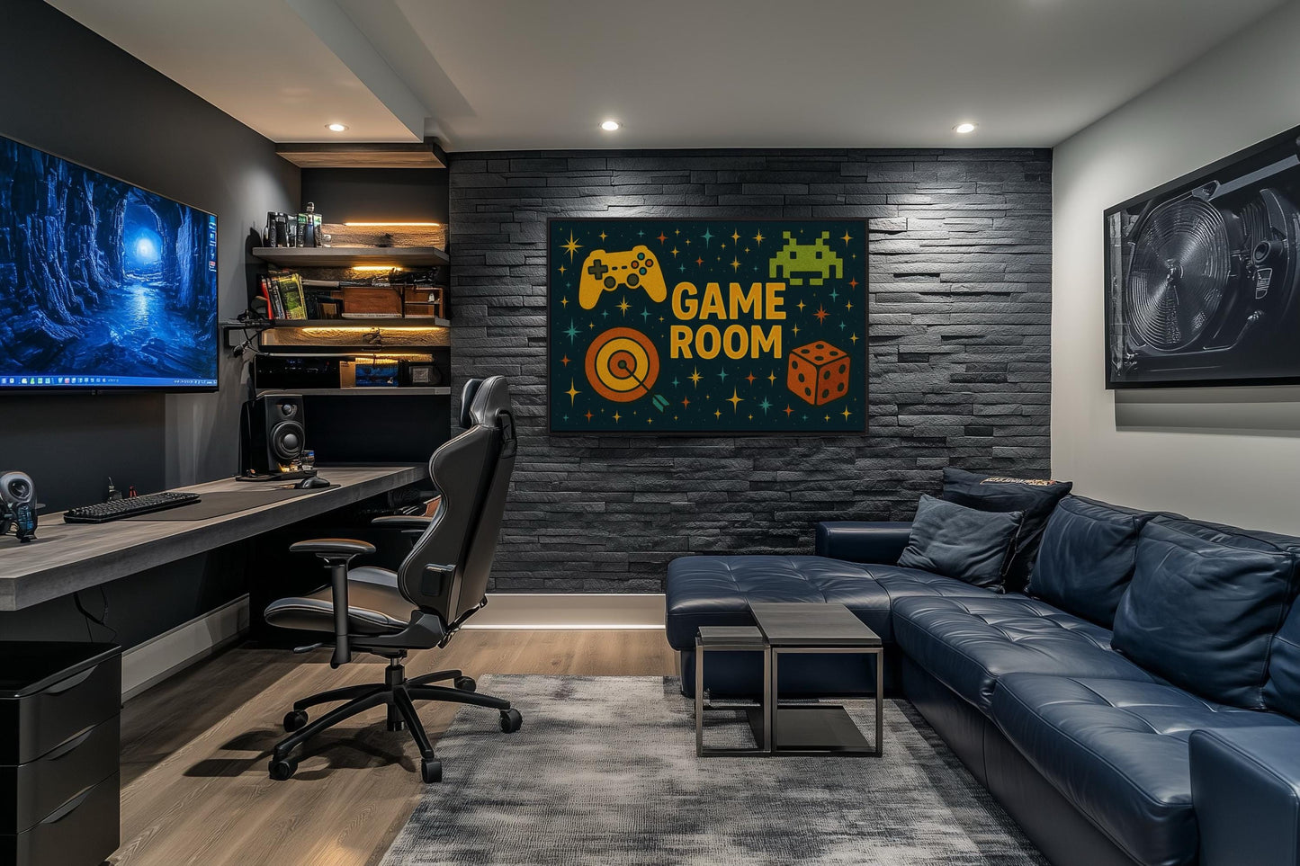 Game Room Sign Canvas Wall Art