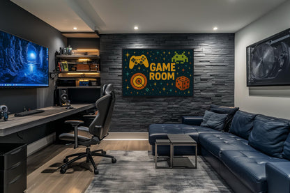 Game Room Sign Canvas Wall Art