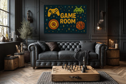 Game Room Sign Canvas Wall Art