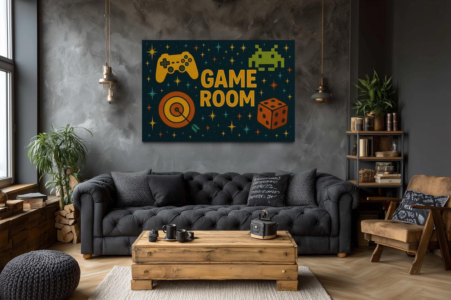 Game Room Sign Canvas Wall Art