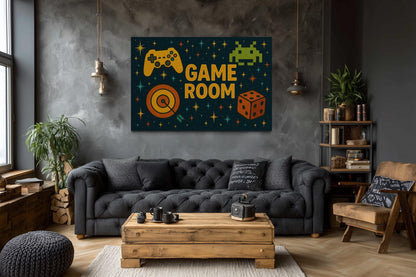 Game Room Sign Canvas Wall Art