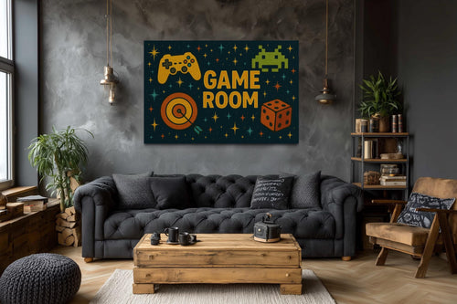 Game Room Sign Canvas Wall Art