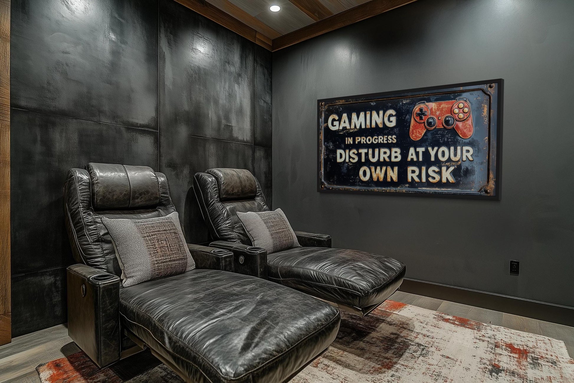 Gaming Wall Art - Disturb At Your Own Risk Warning Sign Canvas Print