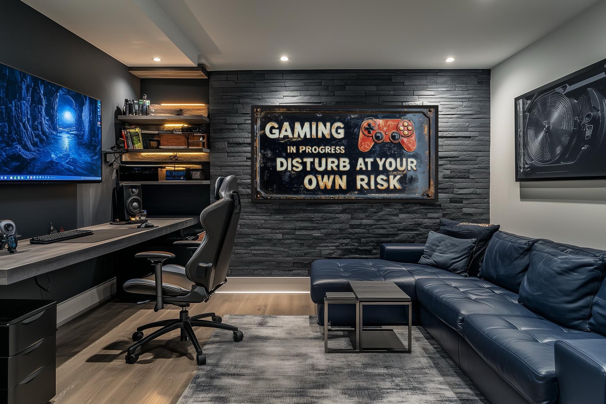 Gaming Wall Art - Disturb At Your Own Risk Warning Sign Canvas Print