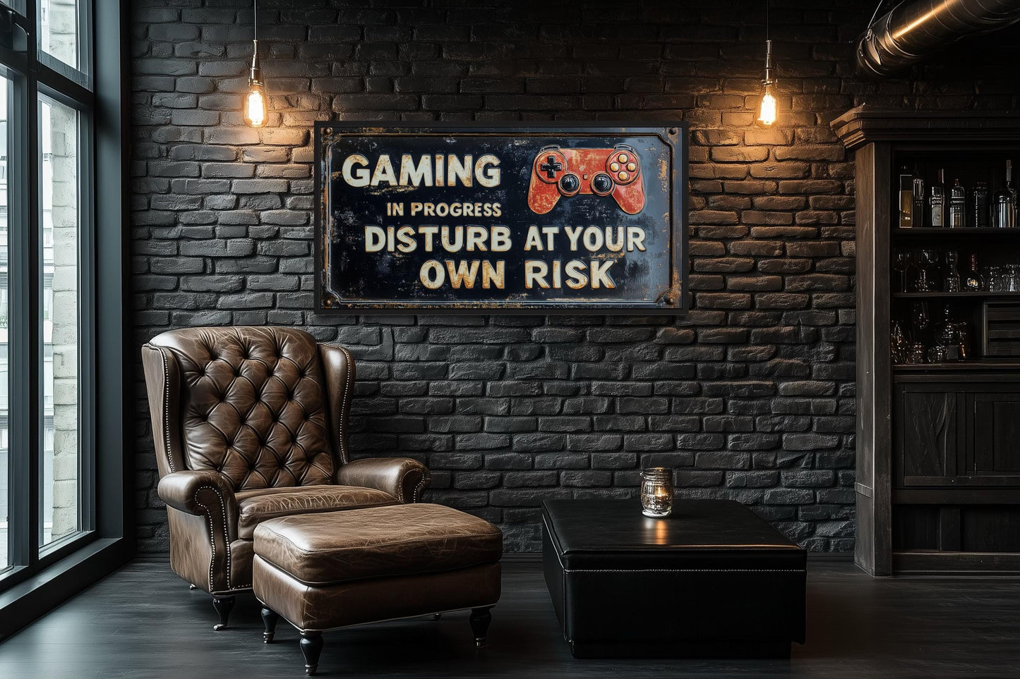 Gaming Wall Art - Disturb At Your Own Risk Warning Sign Canvas Print