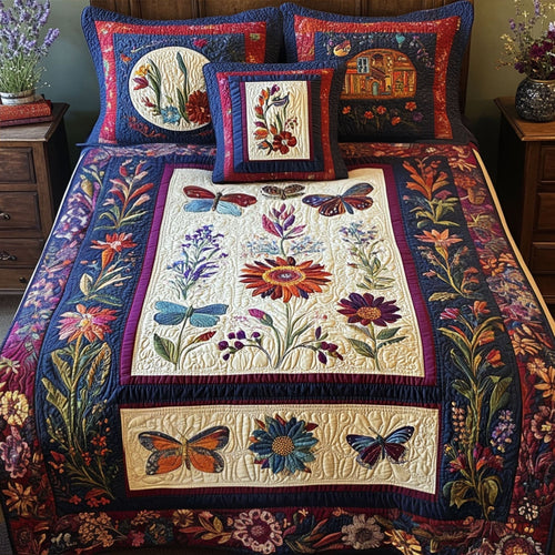 Garden Song 3-Piece Quilted Bedding Set - Single (59" x 70")