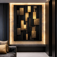 Black & Gold Geometric Blocks