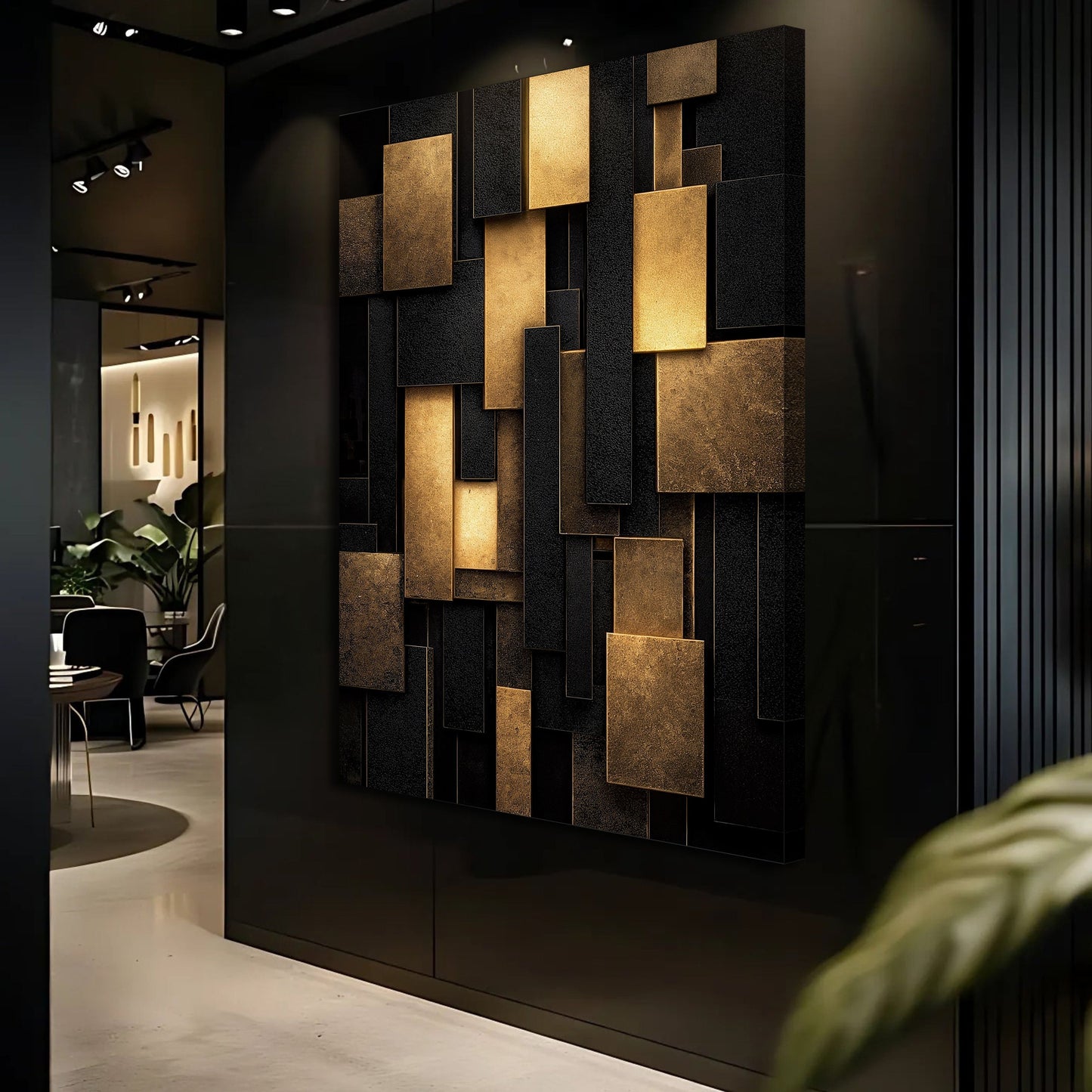 Black & Gold Geometric Blocks