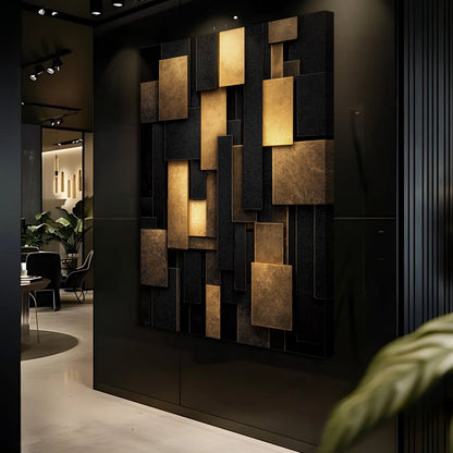 Black & Gold Geometric Blocks