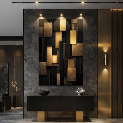 Black & Gold Geometric Blocks
