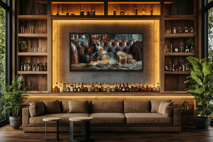 German Shepherd Wall Art – Dog Artwork | Whiskey Lounge Decor Canvas Print
