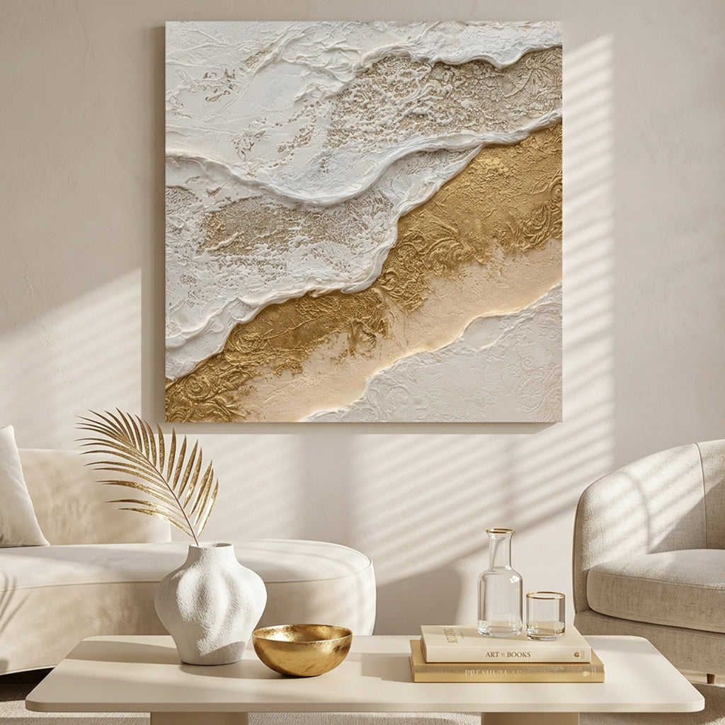 Gilded Tides Relief Wall Art