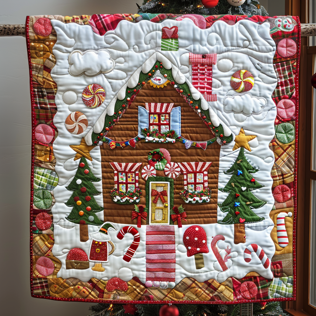 Throw (55'' x 60'') /Gingerbread Delight Quilted Blanket