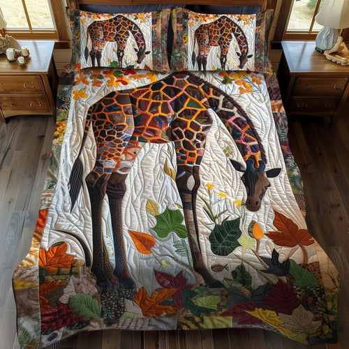 Giraffe Wilderness 3-Piece Quilted Bedding Set - Single (59" x 70")