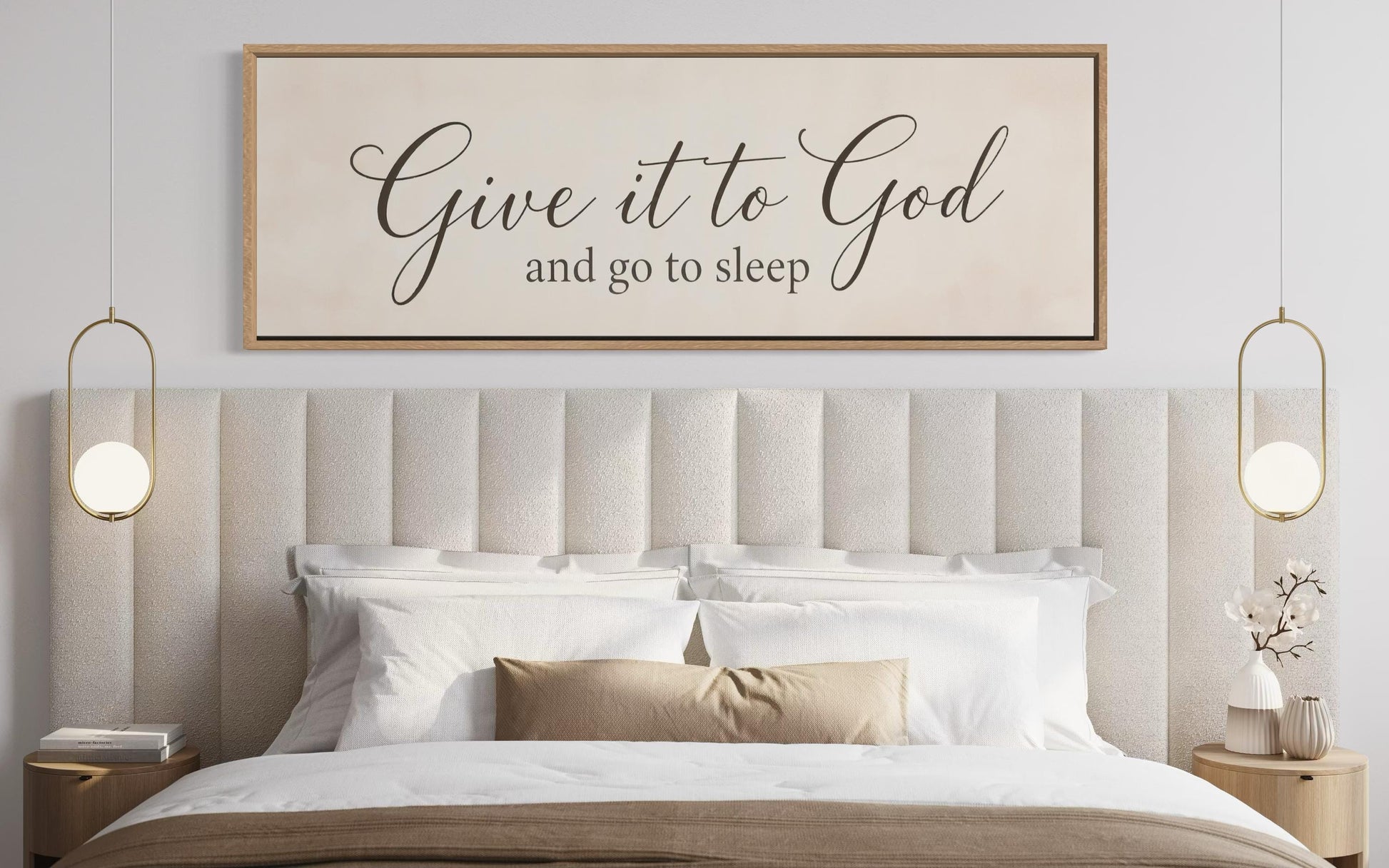 Give it to God and Go to Sleep Long Horizontal Sign Canvas Wall Art