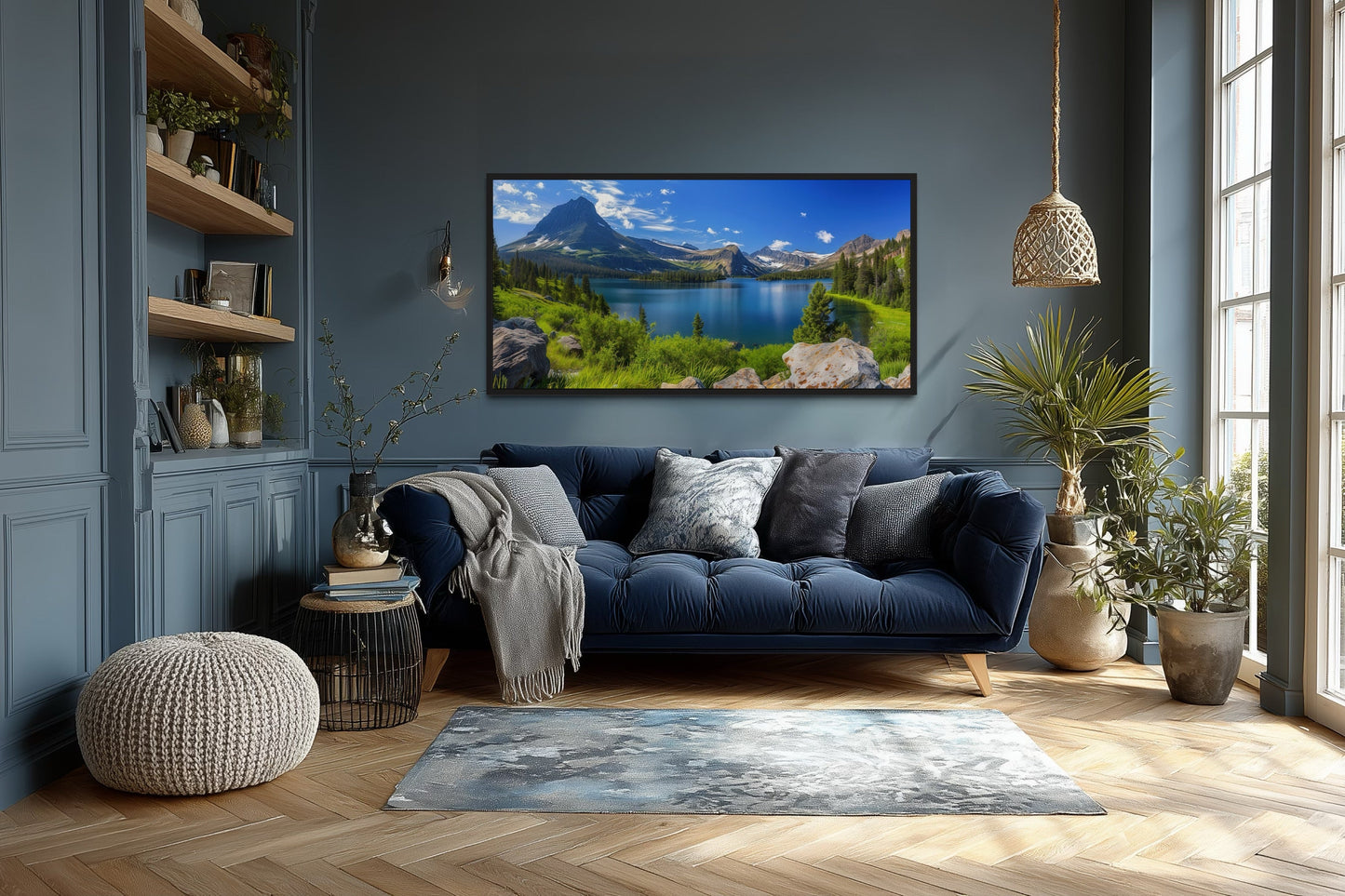 Glacier National Park Wall Art - Framed Canvas Print of Montana Landscape