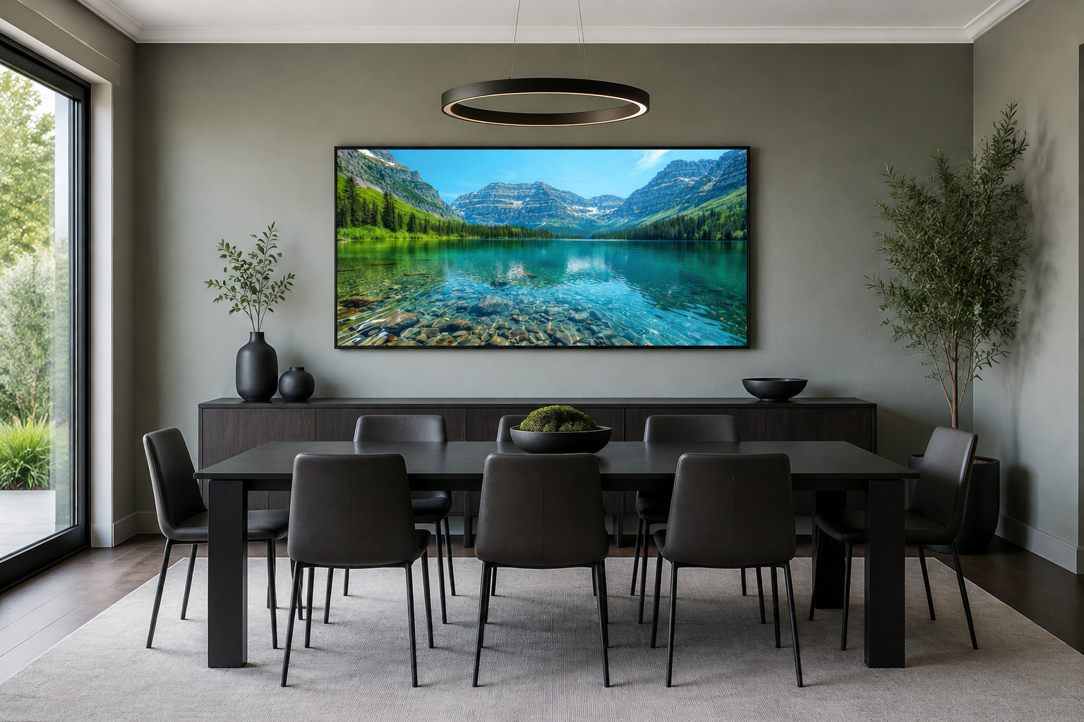 Glacier National Park Wall Art – Montana Landscape Framed Canvas for Rustic Home Decor