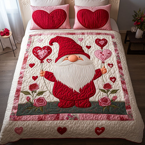 Gnome Sweet Gnome 3-Piece Quilted Bedding Set - Single (59" x 70")