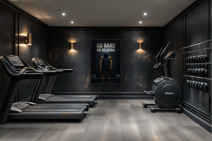 Go Hard Or Go Home Man With Barbell Gym Motivation Wall Art