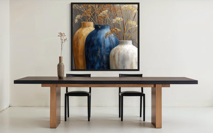 Gold Beige Vase Dining Room Wall Art