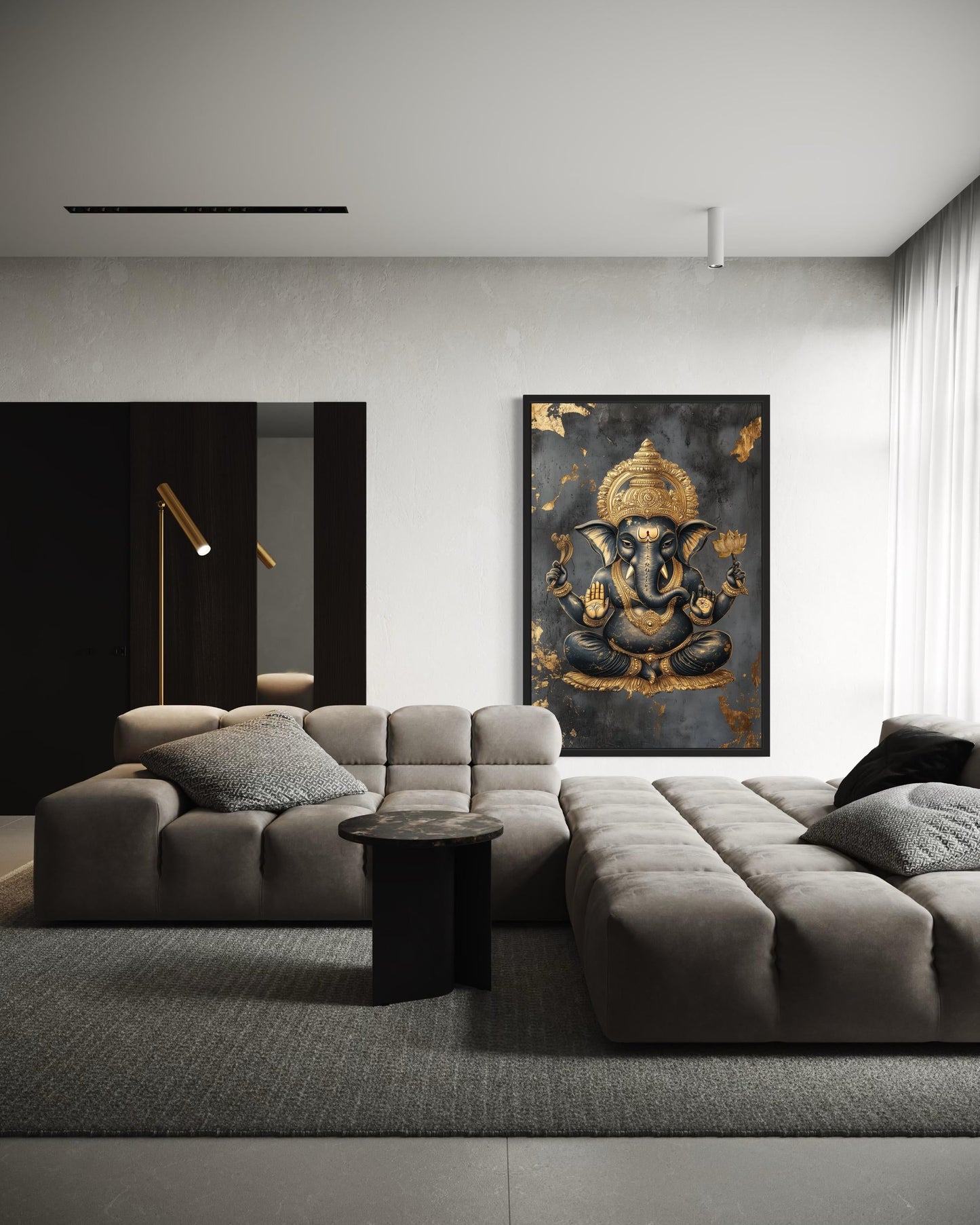 Gold and BlackLord Ganesha Wall Art