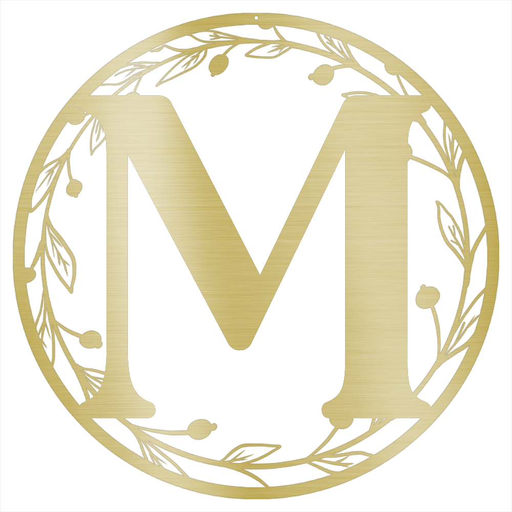 Metal Wreath Initial Steel Wall Decor