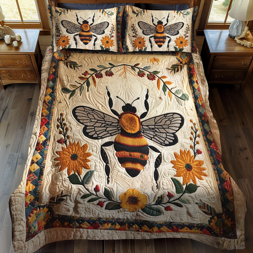 Golden Bee 3-Piece Quilted Bedding Set - Single (59" x 70")