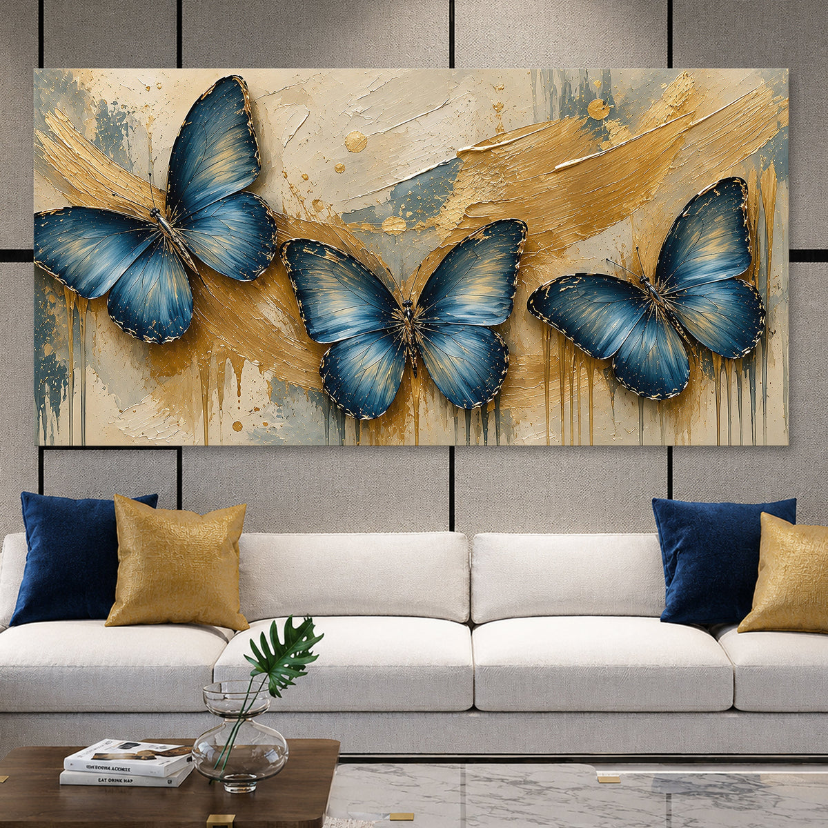Golden Blue Butterflies