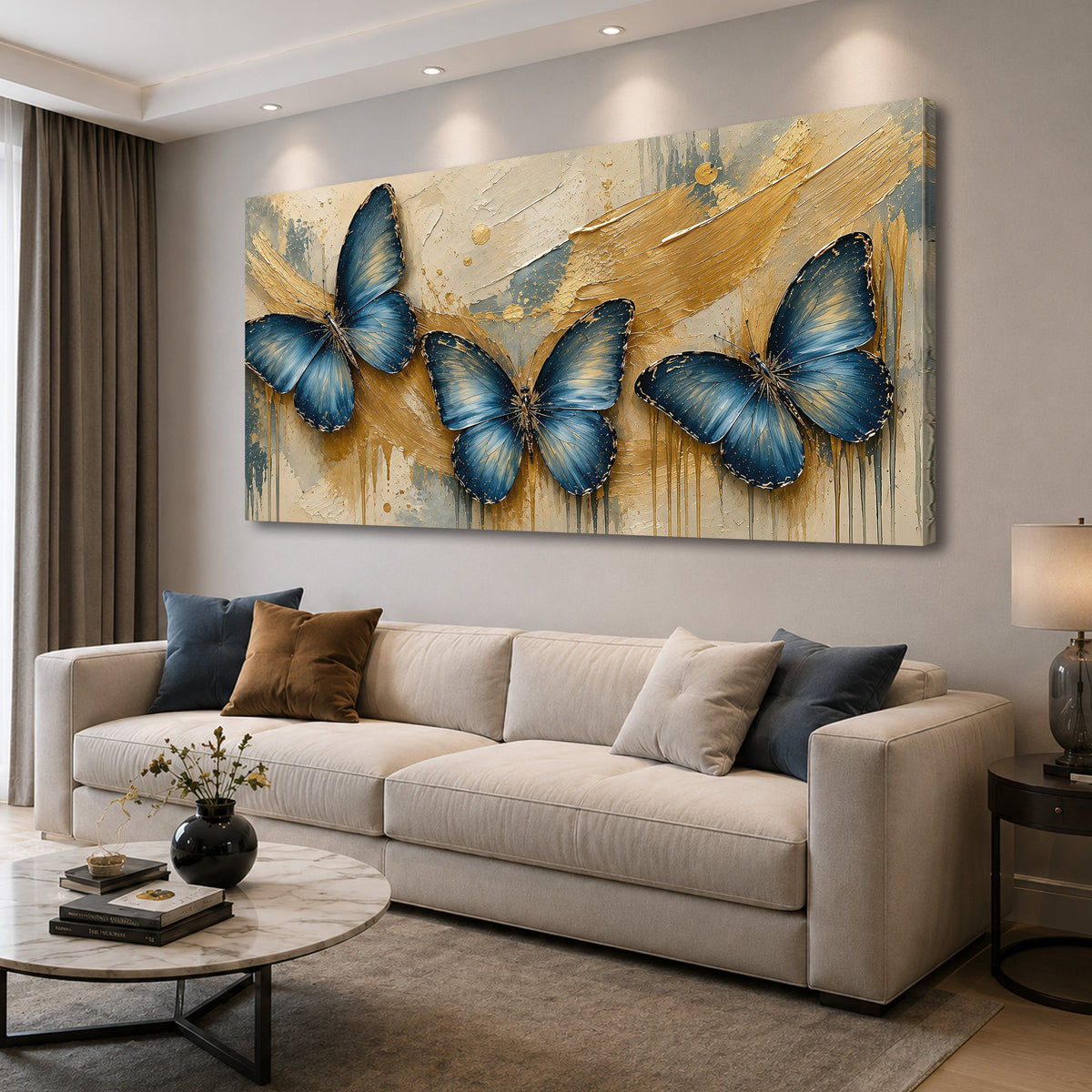 Golden Blue Butterflies
