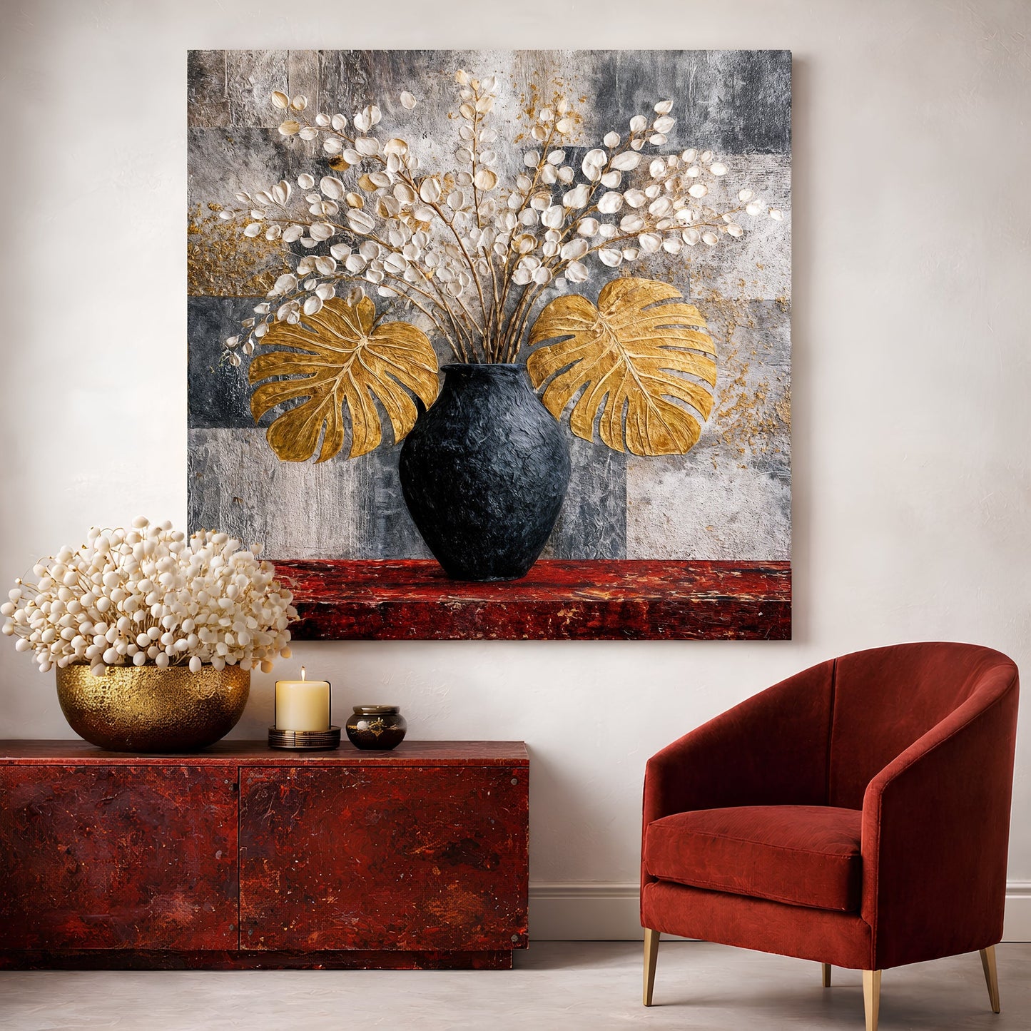 Golden Botanical Arrangement